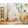Babybett für Elternbett FABIO mit Matratze und Bettwäsche Set - Hängende Herzen Beige-Punkmuster