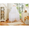 Babybett für Elternbett FABIO mit Matratze und Bettwäsche Set - Hängende Herzen Beige-Punkmuster