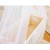 Babybett für Elternbett FABIO mit Matratze und Bettwäsche Set - Hängende Herzen Beige-Punkmuster