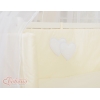 Babybett für Elternbett FABIO mit Matratze und Bettwäsche Set - Hängende Herzen creme