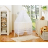 Babybett für Elternbett FABIO mit Matratze und Bettwäsche Set - Hängende Herzen creme