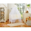 Babybett für Elternbett FABIO mit Matratze und Bettwäsche Set - Hängende Herzen creme