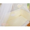 Babybett für Elternbett FABIO mit Matratze und Bettwäsche Set - Hängende Herzen creme