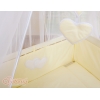 Babybett für Elternbett FABIO mit Matratze und Bettwäsche Set - Hängende Herzen creme