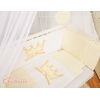 Babybett für Elternbett FABIO mit Matratze und Bettwäsche Set - Little Prince/Princess creme