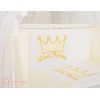 Babybett für Elternbett FABIO mit Matratze und Bettwäsche Set - Little Prince/Princess creme