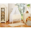 Babybett für Elternbett FABIO mit Matratze und Bettwäsche Set - Little Prince/Princess creme