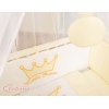 Babybett für Elternbett FABIO mit Matratze und Bettwäsche Set - Little Prince/Princess creme