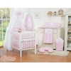 Babybett Himmel aus Baumwolle - Hängende Herzen rosa kariert