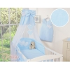 Babybett Himmel aus Chiffon - Hängende Herzen blau gestreift