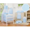 Babybett Himmel aus Chiffon - Hängende Herzen blau gestreift