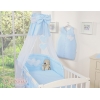 Babybett Himmel aus Chiffon - Hängende Herzen blau gestreift