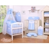 Babybett Himmel aus Chiffon - Hängende Herzen Blau-Punktemuster