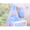Babybett Himmel aus Chiffon - Hängende Herzen Blau-Punktemuster