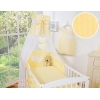Babybett Himmel aus Chiffon - Hängende Herzen gelb gestreift
