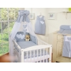 Babybett Himmel aus Chiffon - Hängende Herzen Grau-Punkmuster