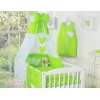 Babybett Himmel aus Chiffon - Hängende Herzen Grün-Punktemuster