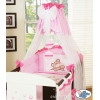Babybett Himmel aus Chiffon - Teddy Bär barnaba rosa
