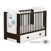 Braun Babybett mit Schublade MAXI 120x60cm Eulen Blau-Braun