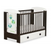 Braun Babybett mit Schublade MAXI 120x60cm Eulen Grün Turkis