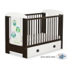 Braun Babybett mit Schublade MAXI 120x60cm Eulen Grün Turkis