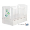 Babybett mit Schublade MAXI 120x60cm Eulen Turkis Grün