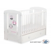 Babybett mit Schublade MAXI 120x60cm Eulen Rosa Grau