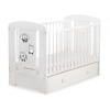 Babybett mit Schublade MAXI 120x60cm Eulen Grau