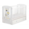Babybett mit Schublade MAXI 120x60cm Eulen Grau Gelb