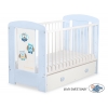 Blau Babybett mit Schublade MAXI 120x60cm Eulen Braun Blau