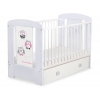 Babybett mit Schublade MAXI 120x60cm Eulen