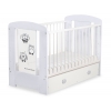 Babybett mit Schublade MAXI 120x60cm Eulen Grau