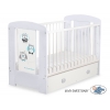Babybett mit Schublade MAXI 120x60cm Eulen Grau-Mint