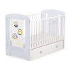 Babybett mit Schublade MAXI 120x60cm Eulen Grau Gelb