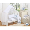 Babybett Moskitonetz aus Chiffon -  Eulen Bigi Zibi & Adele grau