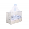 Babybett Moskitonetz aus Chiffon - blau