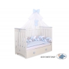 Babybett Moskitonetz aus Chiffon - blau