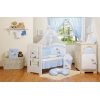 Babybett Moskitonetz aus Chiffon - Esel Luca blau