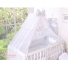 Babybett Moskitonetz aus Chiffon für Babybett - Hängende Herzen Schwarz-Punktemuster