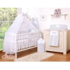 Babybett Moskitonetz aus Chiffon für Babybett - Hängende Herzen Schwarz-Punktemuster