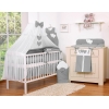 Babybett Moskitonetz aus Chiffon - Hängende Herzen anthrazit