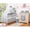 Babybett Moskitonetz aus Chiffon - Hängende Herzen anthrazit