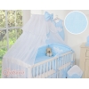 Babybett Moskitonetz aus Chiffon - Hängende Herzen blau gestreift