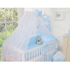 Babybett Moskitonetz aus Chiffon - Hängende Herzen blau gestreift