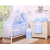 Babybett Moskitonetz aus Chiffon - Hängende Herzen Blau-Punktemuster