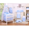 Babybett Moskitonetz aus Chiffon - Hängende Herzen Blau-Punktemuster