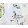 Babybett Moskitonetz aus Chiffon - Hängende Herzen braun gestreift