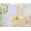 Babybett Moskitonetz aus Chiffon - Hängende Herzen gelb gestreift