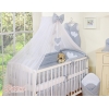 Babybett Moskitonetz aus Chiffon - Hängende Herzen Grau-Punkmuter