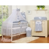 Babybett Moskitonetz aus Chiffon - Hängende Herzen Grau-Punkmuter